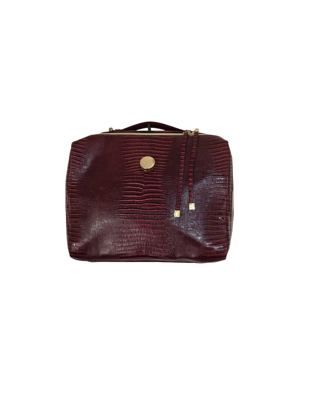 Vintage Purse Computer Bag Estée Lauder Faux Crocodile Cosmetic Case